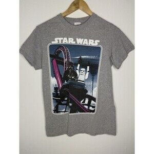 Vintage Y2K Star Wars Darth Vader Roller Coaster Graphic T-shirt Size Small